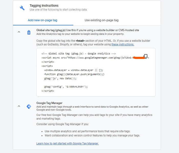 google analytics 4 - add new global site tag