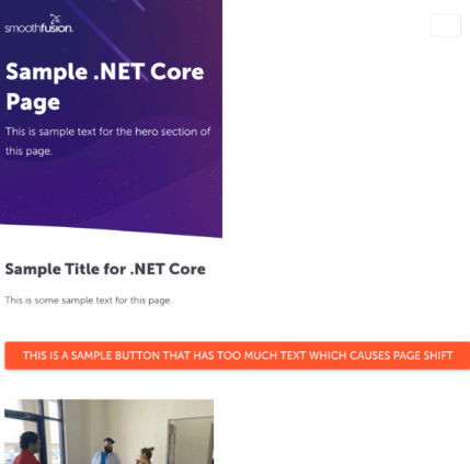 example of mobile shift caused by CTA button
