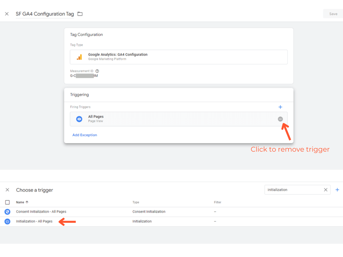 The correct trigger for GA4 configuration with GTM