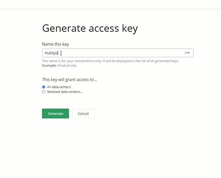 generating access key for sitefinity insight