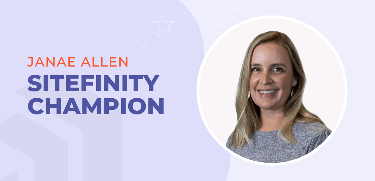 progress sitefinity champion program - janae allen