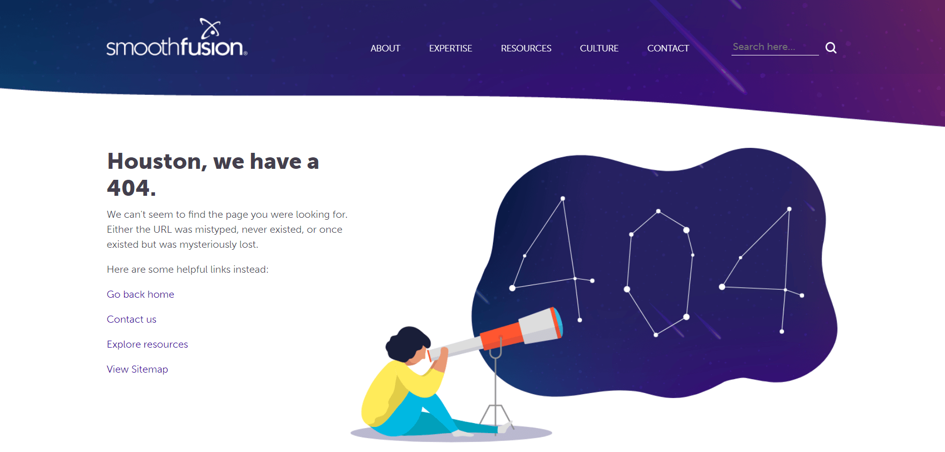 creative 404 custom error page