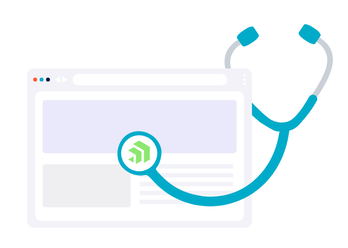 sitefinity website with stethoscope checking health