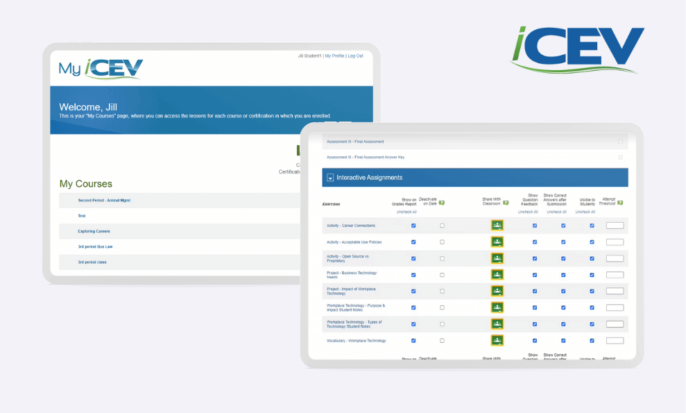 icev project portfolio thumbail with platform screen shots